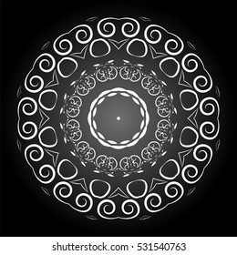 Mandala. White round ornament. Vintage decorative elements. Vector