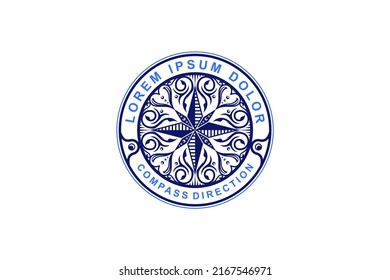 logotipo de la rosa de la luna Mandala diseño simple minimalista de lujo belleza moda wellness brújula icono 