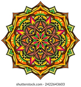 Mandala con diferentes colores ornamento étnico	