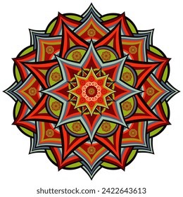 Mandala wit different colors ethnic ornament	