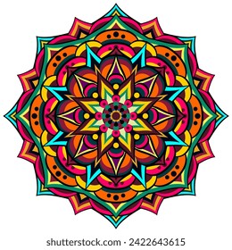 Mandala wit different colors ethnic ornament	