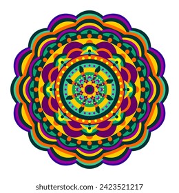 Mandala wit different colors ethnic ornament	