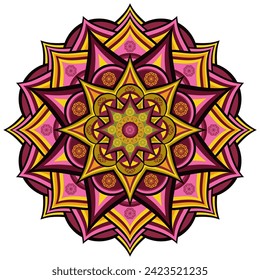 Mandala wit different colors ethnic ornament	