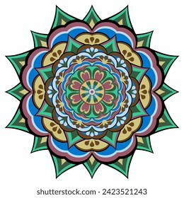 Mandala con diferentes colores ornamento étnico	