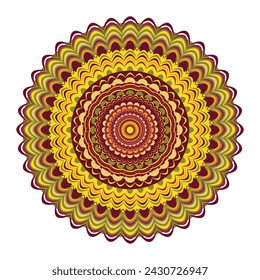  Mandala wit different colors ethnic ornament