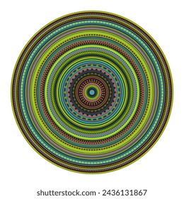 Mandala wit different colors ethnic ornament