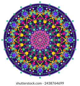 Mandala wit different colors ethnic ornament
