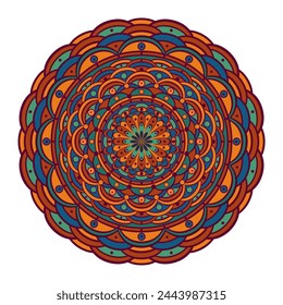 Mandala wit different colors ethnic ornament
