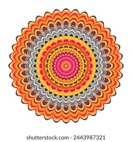 Mandala wit different colors ethnic ornament