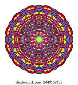 Mandala con diferentes colores de adorno étnico	