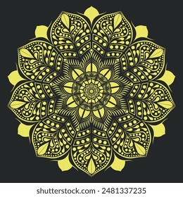 mandala Yellow color Design for your professional use