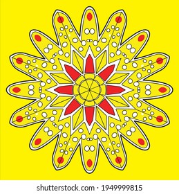 Mandala  yellow desain arts illustration