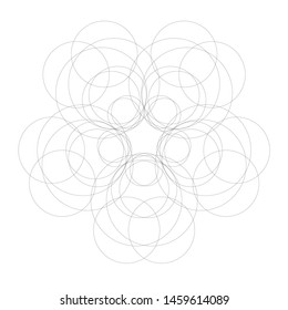 Mandala yoga swirl design element meditation round circle vector geometric shape black monochrome isolated on white symbol  