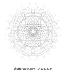 Mandala yoga swirl design element meditation round circle vector geometric shape black monochrome isolated on white symbol   - Shutterstock ID 1459614164