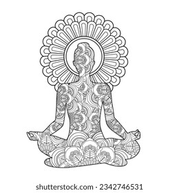 mandala yoga vector illustration is a composite artwork using vectors can be used in multimedia. and a variety of publications
