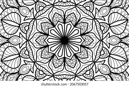 Mandala Zen tangle Design Malbuch Seite für Erwachsene Vektorgrafik Vorlage Vintage, Muster, dekorativ, Elemente, Henna, Mehndi.