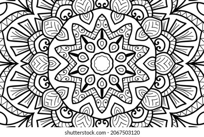 Mandala Zen tangle Design Malbuch Seite für Erwachsene Vektorgrafik Vorlage Vintage, Muster, dekorativ, Elemente, Henna, Mehndi.