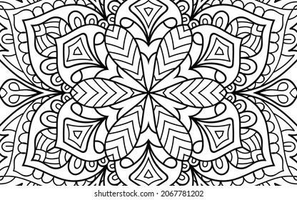 Mandala zen tangle design colouring book page for adults vector illustration template Vintage, pattern, decorative, elements, Henna, Mehndi.