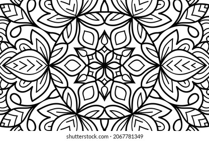 Mandala zen tangle design colouring book page for adults vector illustration template Vintage, pattern, decorative, elements, Henna, Mehndi.