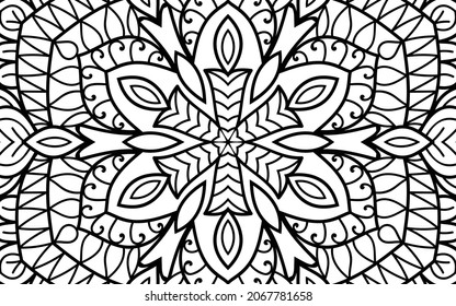 Mandala zen tangle design colouring book page for adults vector illustration template Vintage, pattern, decorative, elements, Henna, Mehndi