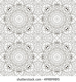 Mandala. Zentangl coloring seamless ornament. Relax, meditation