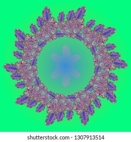 Mandala zentangle abstract vintage multicolored circle.