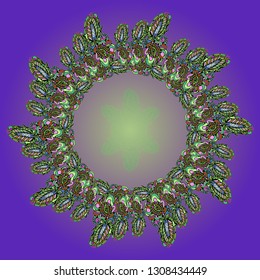 Mandala zentangle abstract vintage multicolored circle.