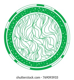 Mandala. Zentangle. Hand drawn circle zendala with abstract patterns on isolation background. Design for spiritual relaxation for adults. Line art creation. Zen art. Print for textiles, fabrics