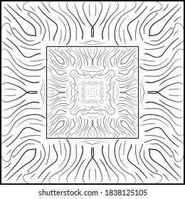 Mandala. Zentangle inspired vector illustration, black and white. Abstract diwali texture