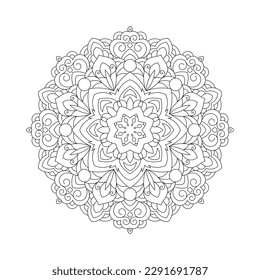 Mandala. Zentangle inspiró la ilustración de doodle zen con adornos tribales de boho chic. Antecedentes de Mandala. Ilustración ornamental oriental.