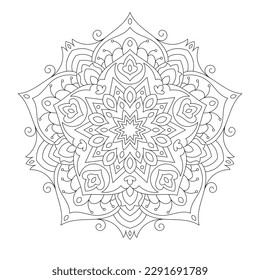 Mandala. Zentangle inspiró la ilustración de doodle zen con adornos tribales de boho chic. Antecedentes de Mandala. Ilustración ornamental oriental.