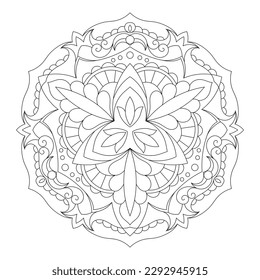 Mandala. Zentangle inspired zen doodle illustration with tribal boho chic ornaments. Mandala background. Oriental ornamental illustration.