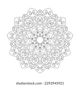 Mandala. Zentangle inspired zen doodle illustration with tribal boho chic ornaments. Mandala background. Oriental ornamental illustration.