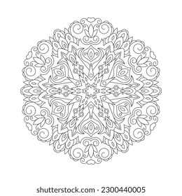 Mandala. Zentangle inspired zen doodle illustration with tribal boho chic ornaments. Mandala background. Oriental ornamental illustration.