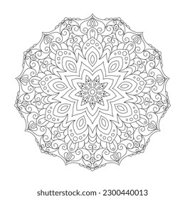 Mandala. Zentangle inspired zen doodle illustration with tribal boho chic ornaments. Mandala background. Oriental ornamental illustration.