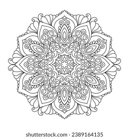 Mandala. Zentangle inspired zen doodle illustration with tribal boho chic ornaments. Mandala background. Oriental ornamental illustration.
