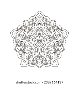 Mandala. Zentangle inspiró la ilustración de doodle zen con adornos tribales de boho chic. Antecedentes de Mandala. Ilustración ornamental oriental.