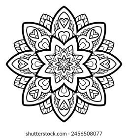 Mandala. Zentangle inspirado zen doodle ilustración con adornos tribales boho chic. Fondo de Mandala. Ilustración ornamental oriental.