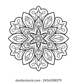 Mandala. Zentangle inspired zen doodle illustration with tribal boho chic ornaments. Mandala background. Oriental ornamental illustration.