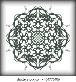 Mandala-a circular pattern and ornament, design element, ethnic tribal abstract flower motifs. Vintage decorative elements. Hand-drawn vector.