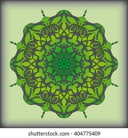 Mandala-a circular pattern and ornament, design element, ethnic tribal abstract flower motifs. Vintage decorative elements. Hand-drawn vector.