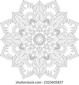 Mandala.Decorative pattern in oriental style. Coloring book page.Vector abstract mandala pattern. Art on the wall. Coloring book Lace pattern The tattoo. Mandala Coloring Pages.Kids Coloring Page