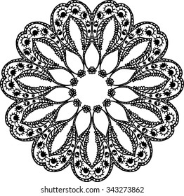 Mandala.Floral ethnic abstract decorative elements. Hand drawn background. Islam, arabic, indian, zentangle, tribal, african, ottoman motifs. Sketch texture for tattoo, poster, print, card or t-shirt.