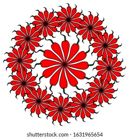 Mandala.geometric floral on  white background