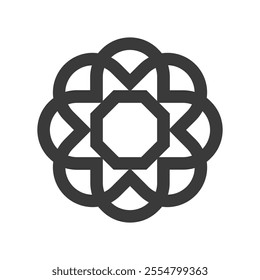 A mandala-like circular design with intricate geometric patterns, offering a detailed and modern decorative element for logos, abstract art, and branding projects.