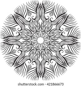 Mandala,round pattern in vector,handmade,coloring books for children and adults