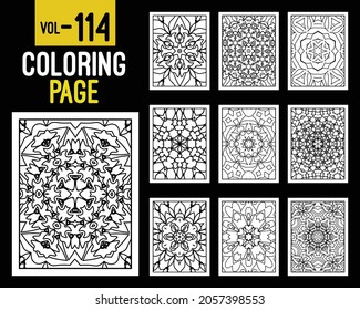 Libro de Colores para Adultos Mandalas. Patrón oriental, ilustración vectorial. Floral, islam, árabe, indio, turco, pakistán, chino, místico, otomano. Colorear la página del libro mandala, kdp Interior