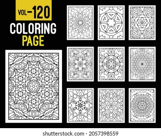 Mandalas Adult Coloring Book. Oriental pattern, vector illustration. Floral, Islam, Arabic, Indian, turkish, pakistan, chinese, mystic, ottoman motifs. Coloring book page mandala, kdp Interior