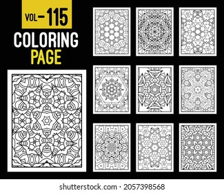 Libro de Colores para Adultos Mandalas. Patrón oriental, ilustración vectorial. Floral, islam, árabe, indio, turco, pakistán, chino, místico, otomano. Colorear la página del libro mandala, kdp Interior