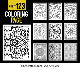 Libro de Colores para Adultos Mandalas. Patrón oriental, ilustración vectorial. Floral, islam, árabe, indio, turco, pakistán, chino, místico, otomano. Colorear la página del libro mandala, kdp Interior